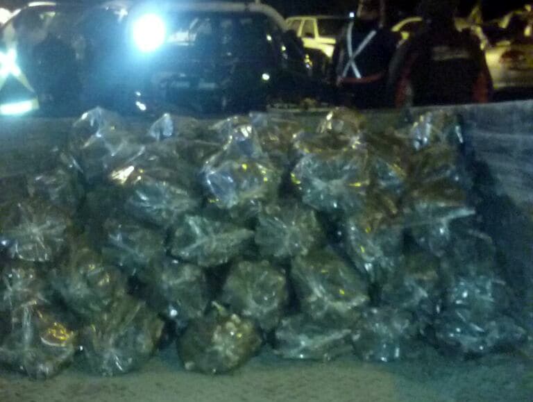 Le secuestraron 85 bolsas de leña y dos armas a un hombre en un puesto caminero