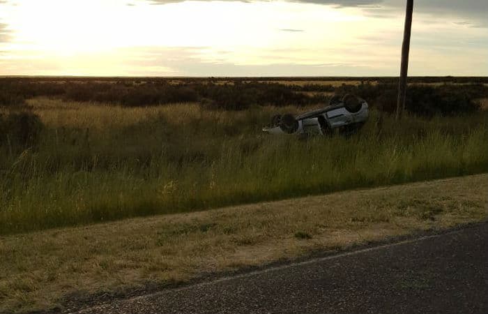 Volcó un auto cerca de El Cóndor, los ocupantes estarían bien