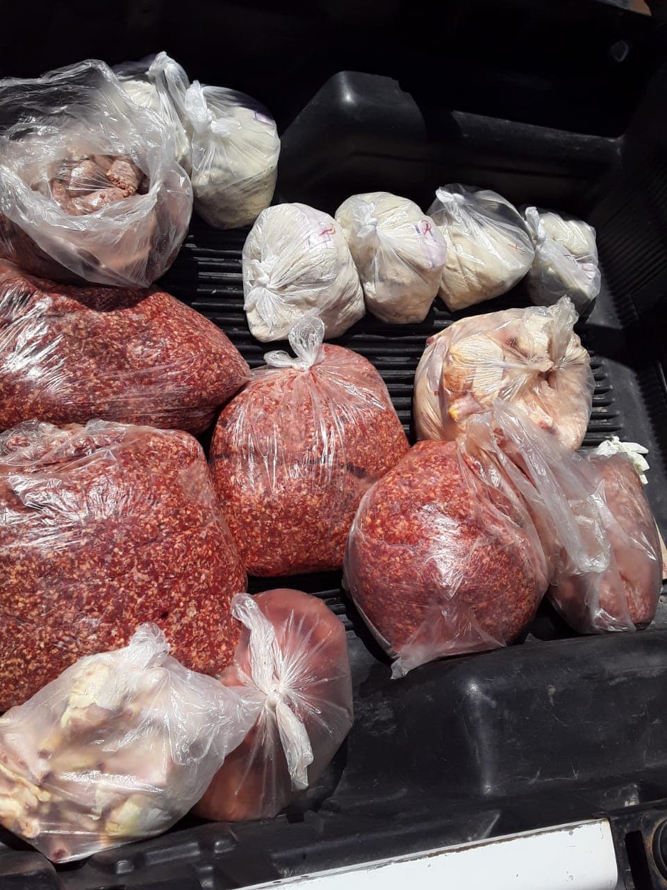 Decomisan carne que era entregada en una camioneta sin las condiciones sanitarias