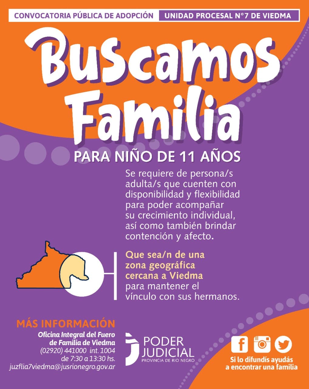 Convocan a familias para adoptar a un niño de 11 años