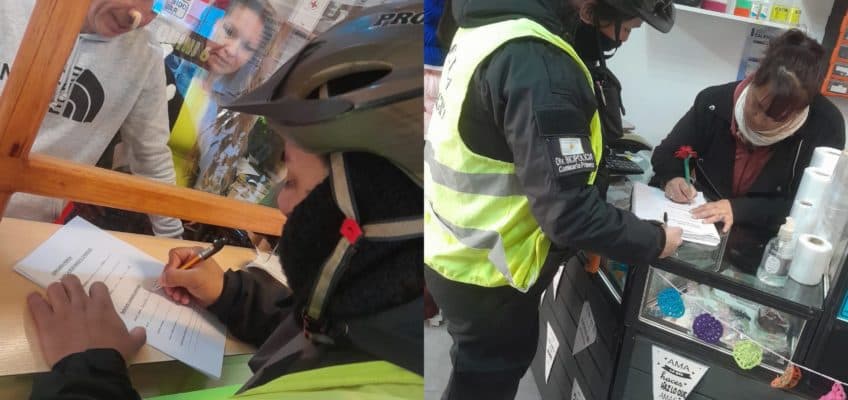 Policías de la Comisaría 1º de Viedma recorren comercios para fortalecer la seguridad
