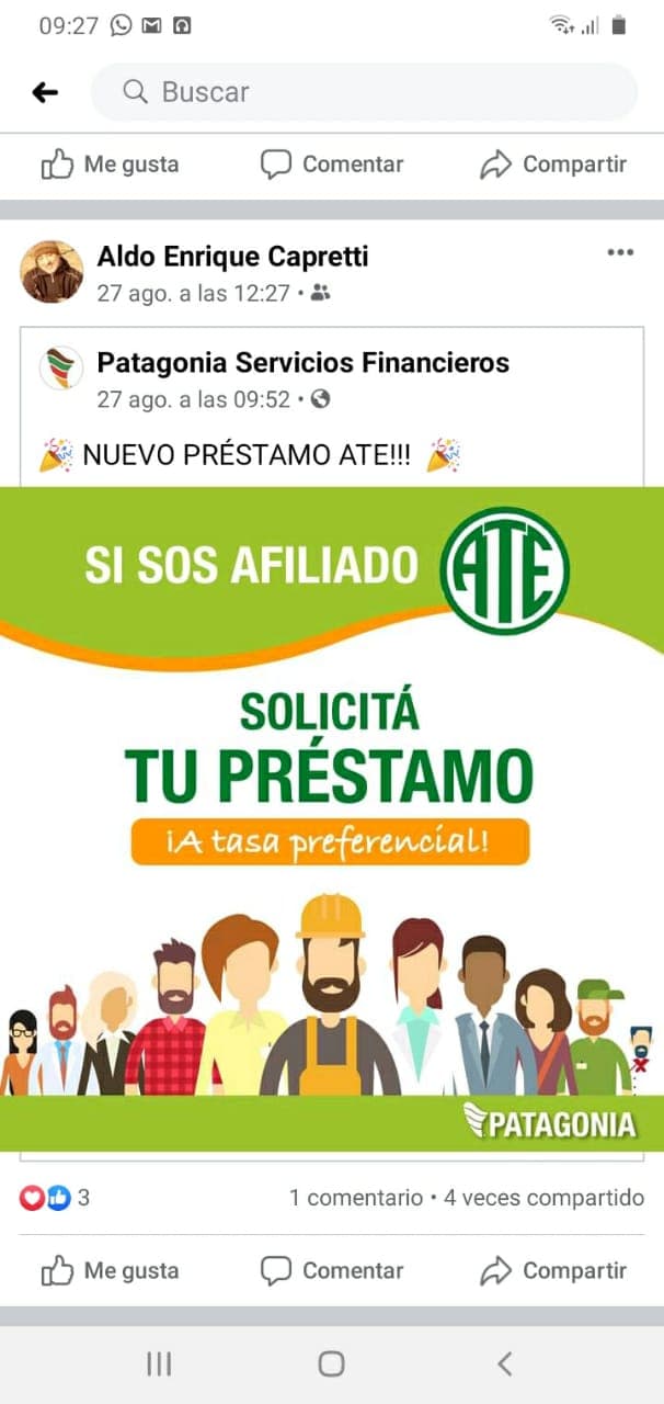 UPCN denuncia públicamente al gremio ATE de ofrecer créditos con una financiera para los agentes públicos a una del 65% más gastos