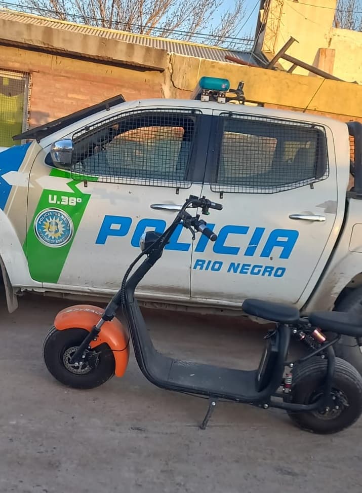 Recuperan una moto eléctrica robada hace un mes en el centro de Viedma