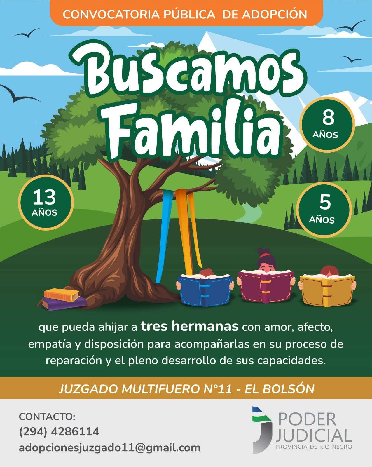 Convocan a familias de todo el país para adoptar a tres hermanas de 13, 8 y 5 años