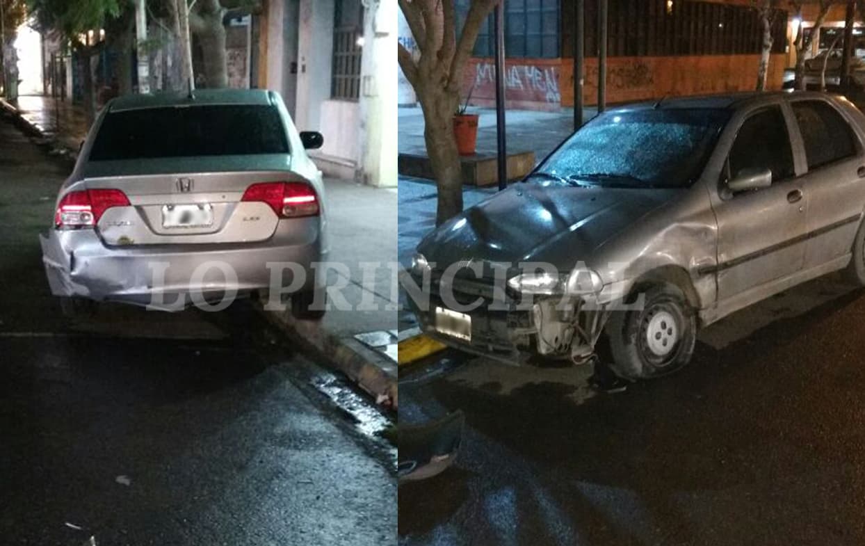 Chocó dos autos de policías y se dio a la fuga