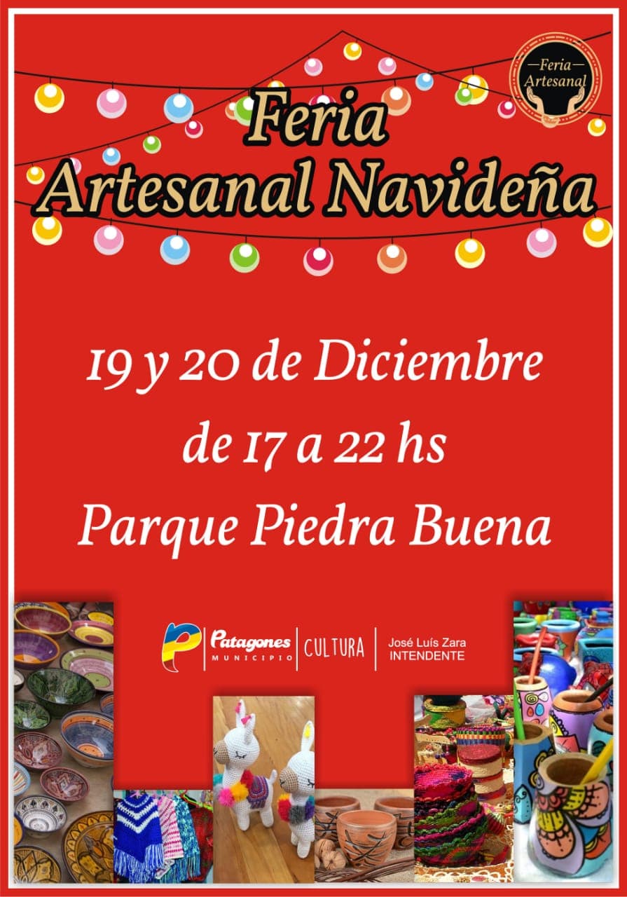 Realizarán la segunda edición de la Feria Artesanal Navideña en la Costanera de Carmen de Patagones