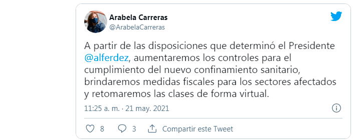 Se aplicarán las nuevas medidas, afirmó Carreras