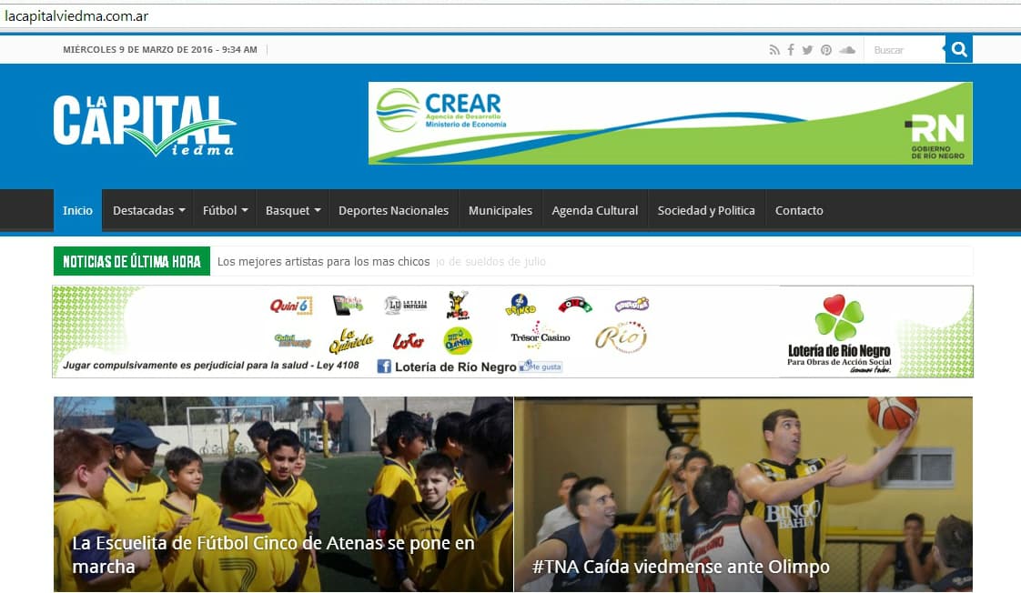 Sin escrúpulos, la página deportiva del funcionario continúa con publicidad oficial
