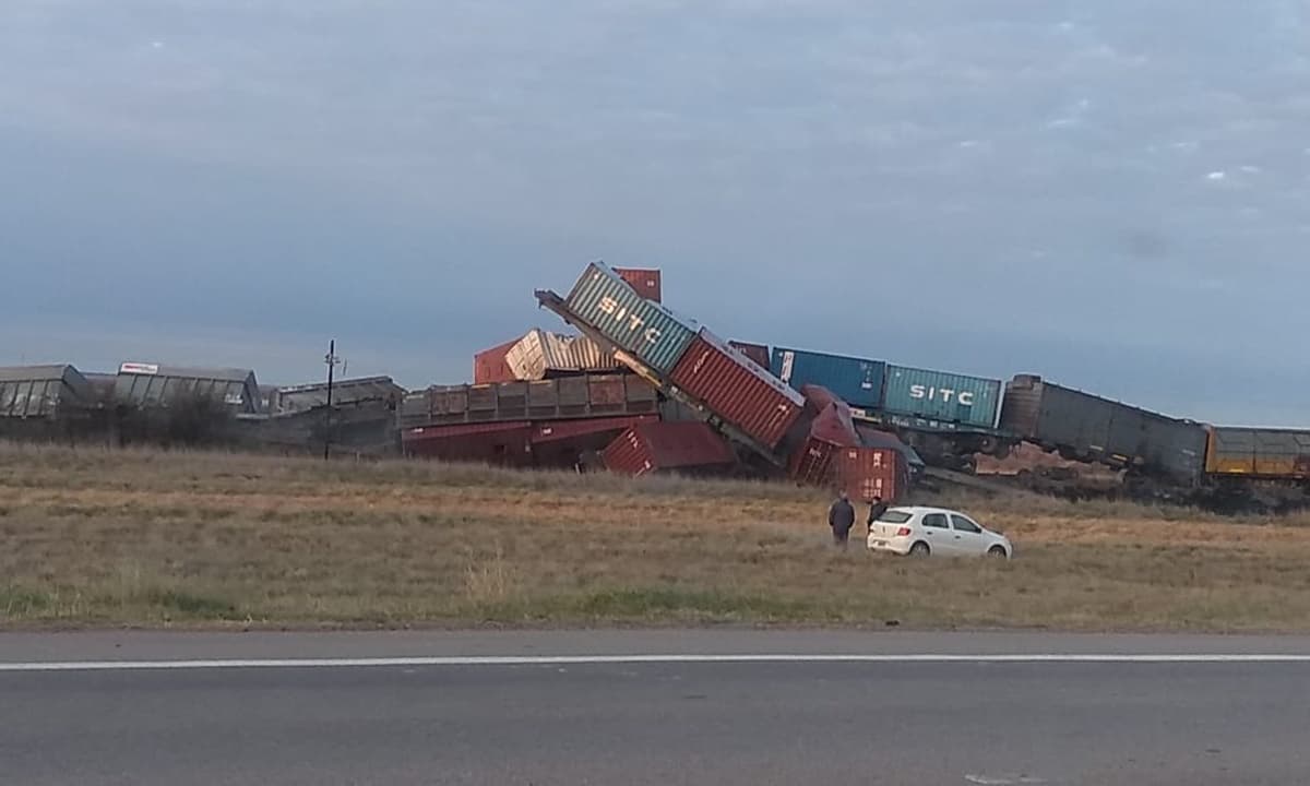 Descarriló un tren y varios vagones se incendiaron fue a la altura del km 711 de la Ruta N°3 cerca de Bahía Blanca